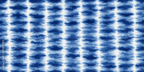 Seamless abstract blue background featuring a geometric pattern of stars and light lines for decorative textile or vector wallpaper design