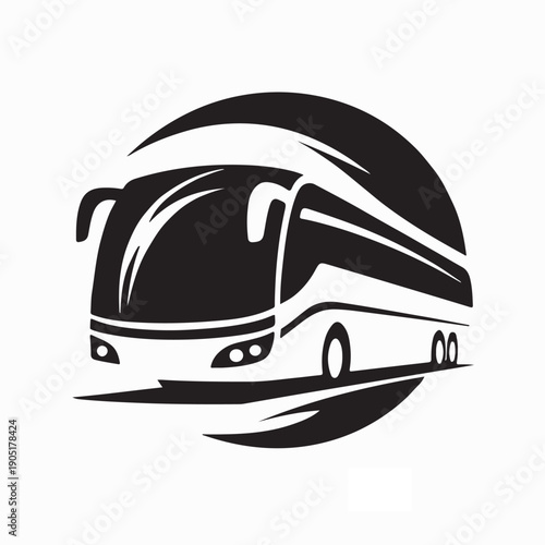 Travel and tour bus logo design vector illustration on white background