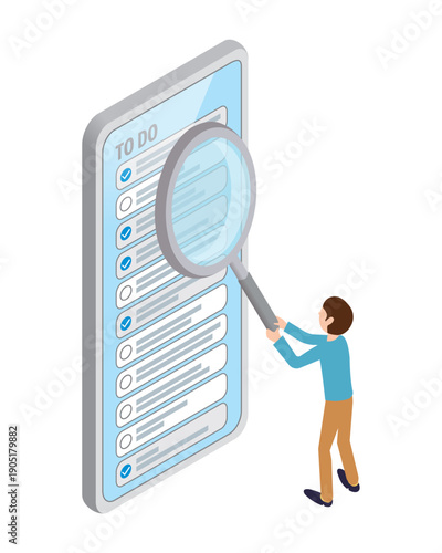 スマホでToDoリストをチェックしている人