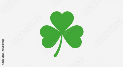 Lucky green four leaf clover on white background symbol of good fortune and st patrick's day