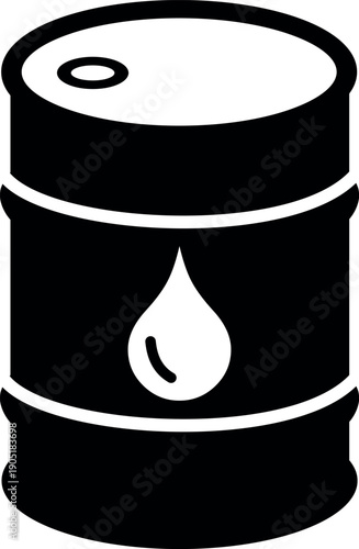 Oil barrel icon with drop symbol representing crude oil or fuel