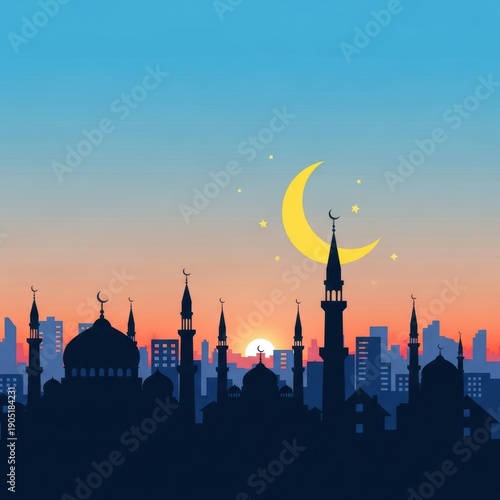 Islamic Skyline Vector