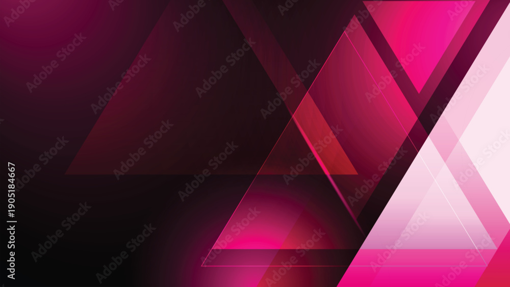 Fototapeta premium Dark background featuring overlapping pink triangle shapes with line