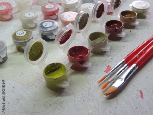 paints and brushes