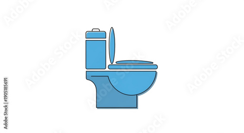 Blue toilet with lid up bathroom fixture plumbing hygiene