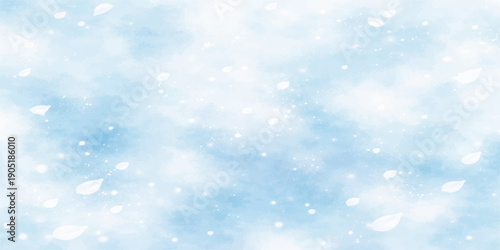 Bright abstract blue winter background featuring soft bokeh lights and glittering snowflakes for a festive Christmas holiday design