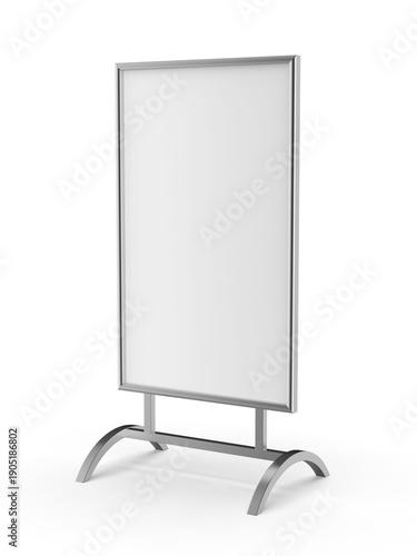 Wallpaper Mural Blank freestanding advertising display board with a sleek aluminum frame and sturdy curved metal base. The vertical poster panel offers ample copy space for branding, promotional messages, retail adve Torontodigital.ca