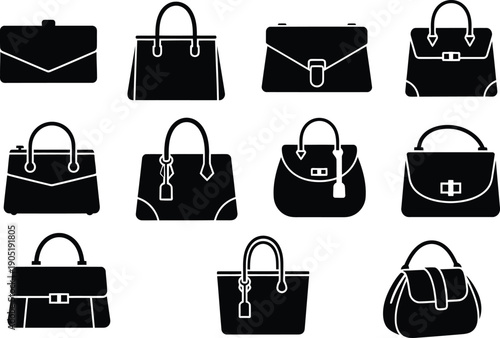 Collection of various luxury handbag designs
