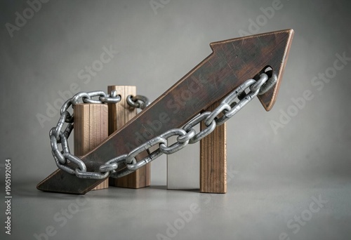 An isolated 3d render of a black business briefcase secured with a steel metal chain and padlock, featured as a professional office equipment object on a white background