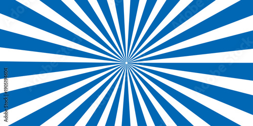 A vintage blue sunburst background with retro rays and a grunge texture creates a classic vector wallpaper design featuring an artistic sunbeam burst pattern