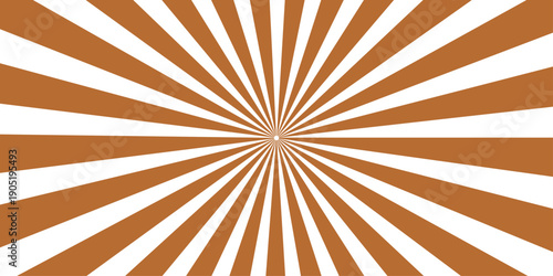 Vintage grunge sunburst background featuring a retro paper texture with brown radial stripes and distressed starburst rays for an abstract wallpaper design