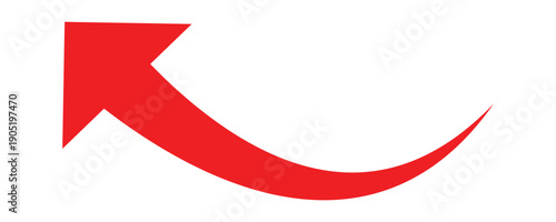 Red curved upward arrow illustrating growth , success , and progress  symbol . Dynamic upward arrow curve
symbolizing progress, growth, and success in business and finance. Vector illustration.