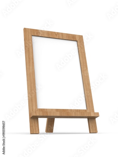 Wallpaper Mural Blank wooden sidewalk sign board with a sturdy frame and angled support legs. The natural wood texture and empty display area make it ideal for advertising, café menus, restaurant promotions, retail a Torontodigital.ca