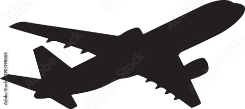 Black silhouette of two airplanes in flight