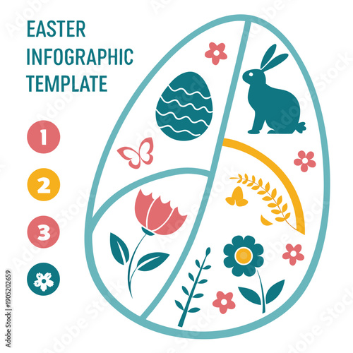 Modern Clean Easter Infographic Template: Creative Vector Design for Holiday Data Visualization and Information Sharing