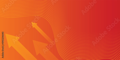 Modern orange creative economy investment report chart arrow up illustration background