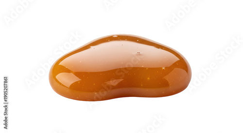 Caramel sauce blob isolated on white background