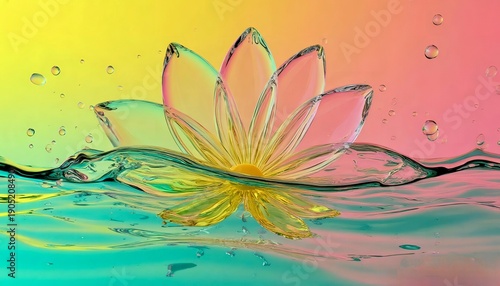 glass flower in the water