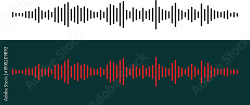 Audio Waveform Sound Wave Music Equalizer Frequency Visualization Pattern Set