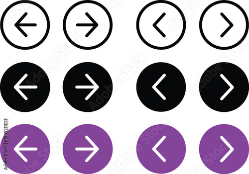 Free Download Arrow Navigation Button Icon Set Collection Vector Illustration Design - GFXLoad