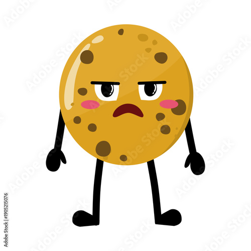 Cute Hand Drawn Bored Choco Chips Cookie Don't Know What To Do