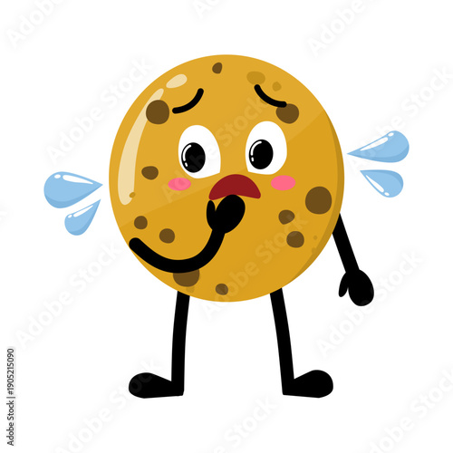 Cute Hand Drawn Nervous Choco Chips Cookie Expression