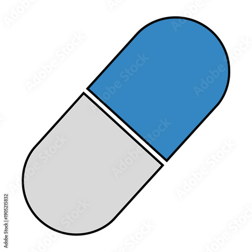 Blue and White Capsule Pill medicine