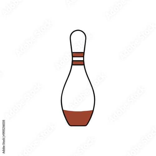 Brown bowling pin white sports