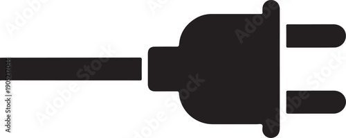 Black plug with two prongs and a cord electric