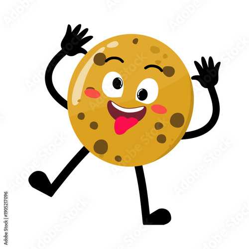 Cute Hand Drawn Silly Choco Chips Cookie Teasing