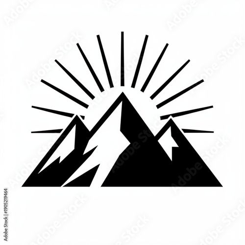 A minimalist black triangle icon design representing the pyramids of Egypt as a 3d vector illustration symbol for travel web logos and business signs