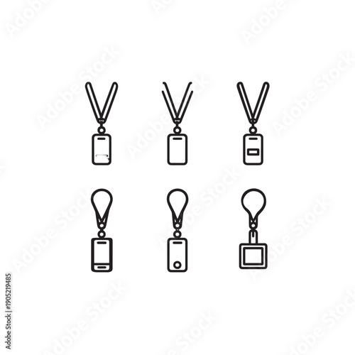 Lanyard icon art stylish flat symbol 