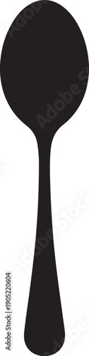 Black spoon silhouette on white background outline