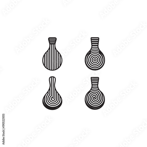 Lawn Bowling Set icon art simple illustration 