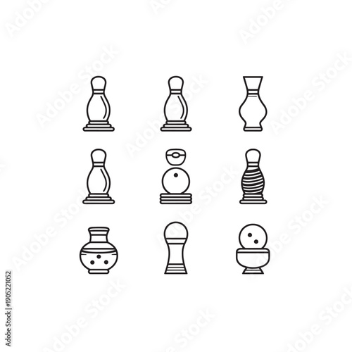 Lawn Bowling Set icon art sleek style 