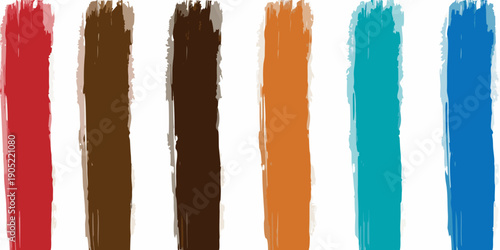 Vertical brushstrokes of vibrant colors against a white background