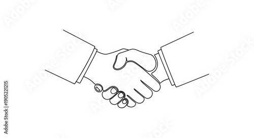 Handshake illustration, business agreement, partnership, teamwork, success, cooperation, deal