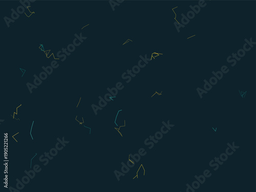 Hand-drawn sketchy line art of random abstract shapes and squiggles on dark teal background with loose organic strokes and uneven texture