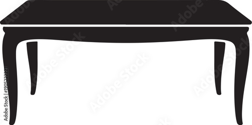 Black wooden table with four legs furniture