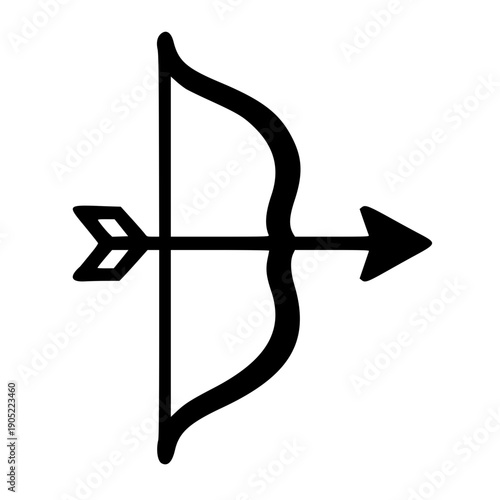 Minimalist Black Bow and Arrow Icon