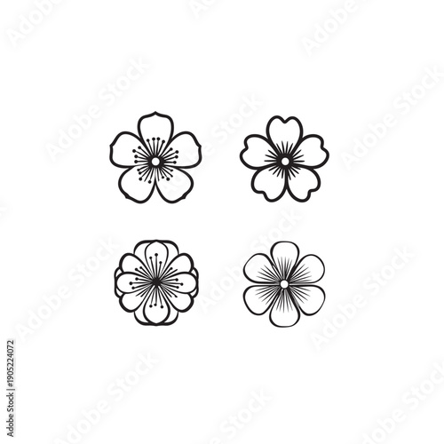 Lime Blossom icon line art botanical flower