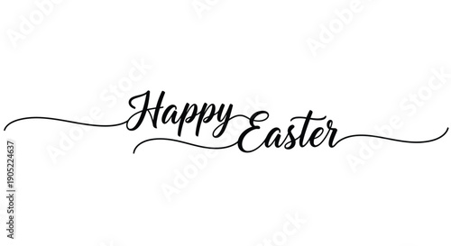 Easter greeting card with happy easter calligraphy