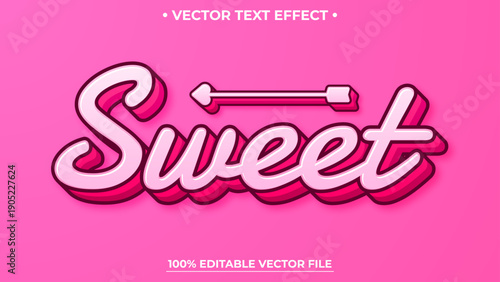 Editable sweet hearts 3d text effect love text style effect
