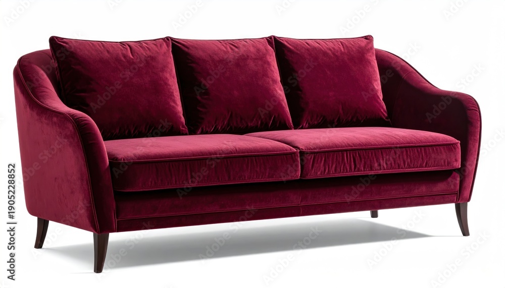Obraz premium Luxurious Red Velvet Sofa Furniture Interior Design.