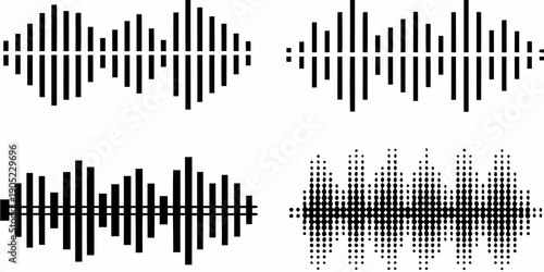 Sound wave visualizations abstract representations of audio signals