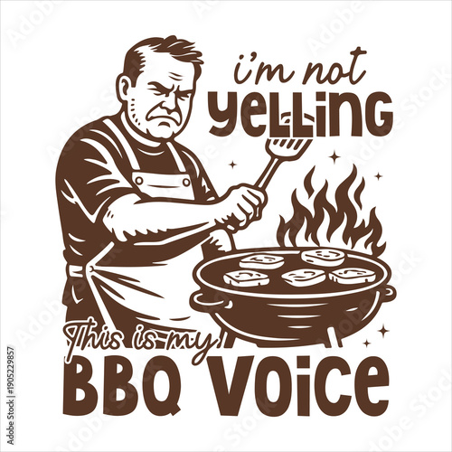  I'm not yelling this is my bbq voice shirt Design, Sarcastic Cutting Board Art, Funny Kitchen Engraving, Laser Cutting Board Design, Cute Kitchen Quote ClipArt
