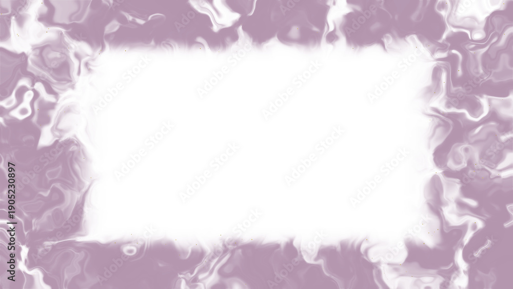 Obraz premium Abstract light purple liquid marble frame with white copy space, fluid ink texture background for social media, presentation, website, branding