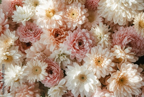 画面いっぱいの白とピンクの花