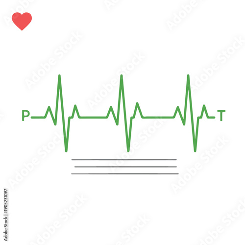 Medical illustration depicts a heartbeat, music staff, and a heart