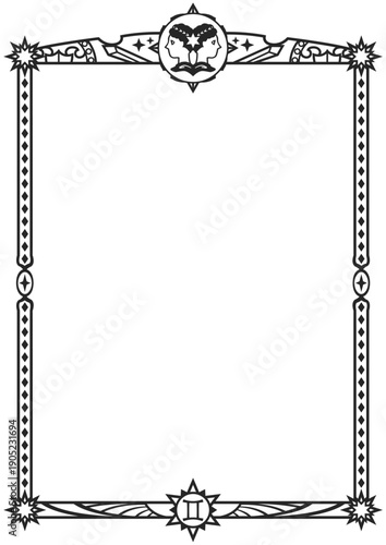 双子座イラスト枠（黒）